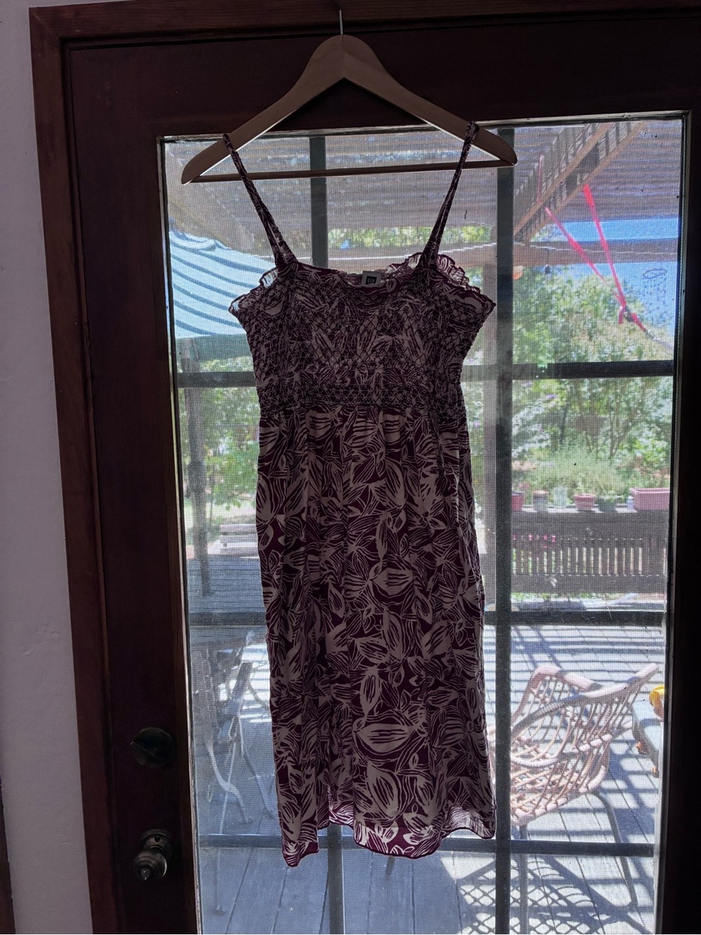 GAP Crimson and White Floral Midi Dress